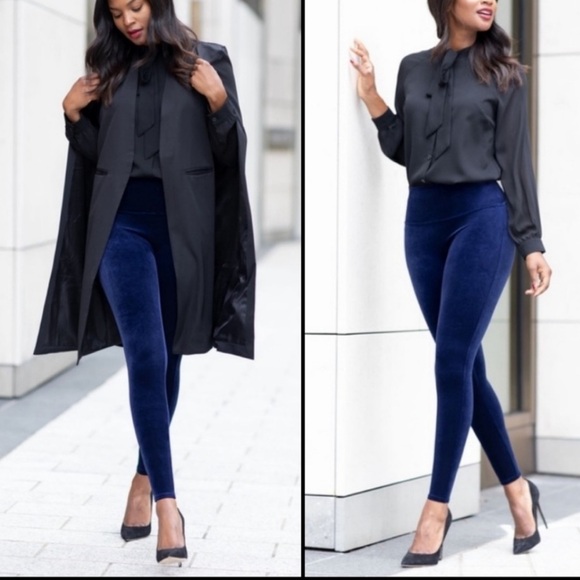 Blue Velvet Leggings - Picture 1 of 4